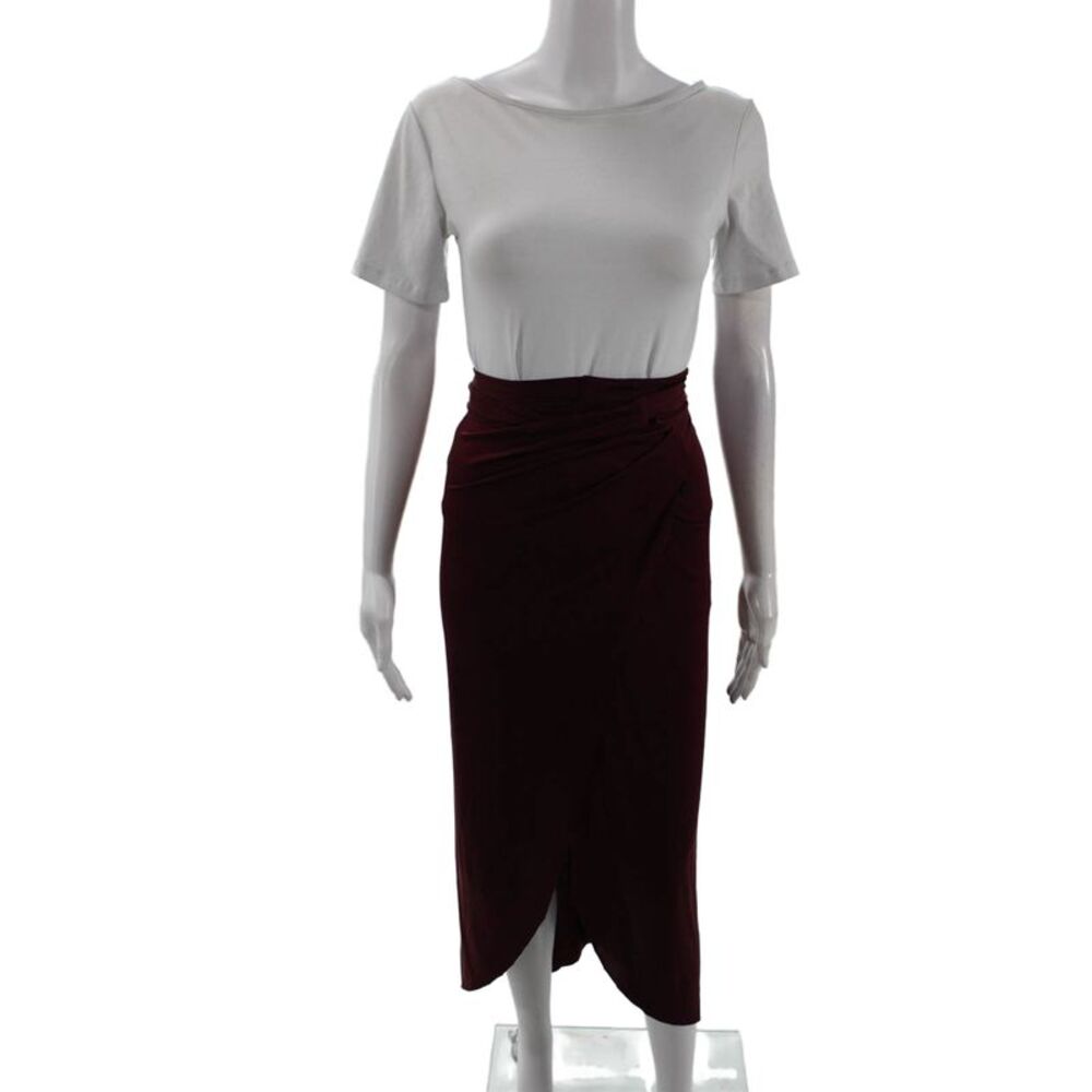 Johanna Ortiz Womens Lined Tie Front Sleek Skirt Red Size 04
